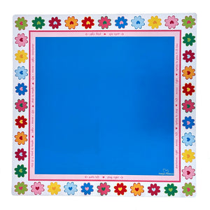 mahjong mat - electric blue flower